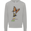 Butterfly Evolution Caterpillar Butterflies Mens Sweatshirt Jumper Sports Grey