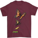 Butterfly Evolution Caterpillar Butterflies Mens T-Shirt 100% Cotton Maroon