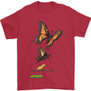 Butterfly Evolution Caterpillar Butterflies Mens T-Shirt 100% Cotton Red