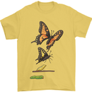 Butterfly Evolution Caterpillar Butterflies Mens T-Shirt 100% Cotton Yellow