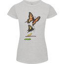 Butterfly Evolution Caterpillar Butterflies Womens Petite Cut T-Shirt Sports Grey