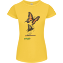 Butterfly Evolution Caterpillar Butterflies Womens Petite Cut T-Shirt Yellow