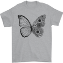 Butterfly Flower Art Mens T-Shirt 100% Cotton Sports Grey