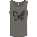 Butterfly Flower Art Mens Vest Tank Top Charcoal