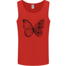 Butterfly Flower Art Mens Vest Tank Top Red