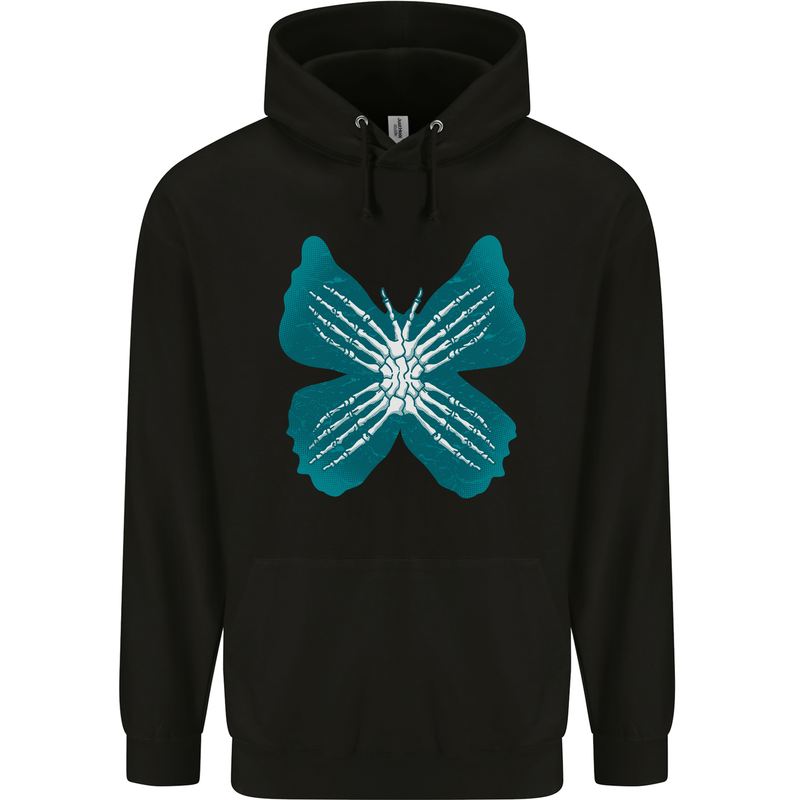 Butterfly Hands Mens 80% Cotton Hoodie Black