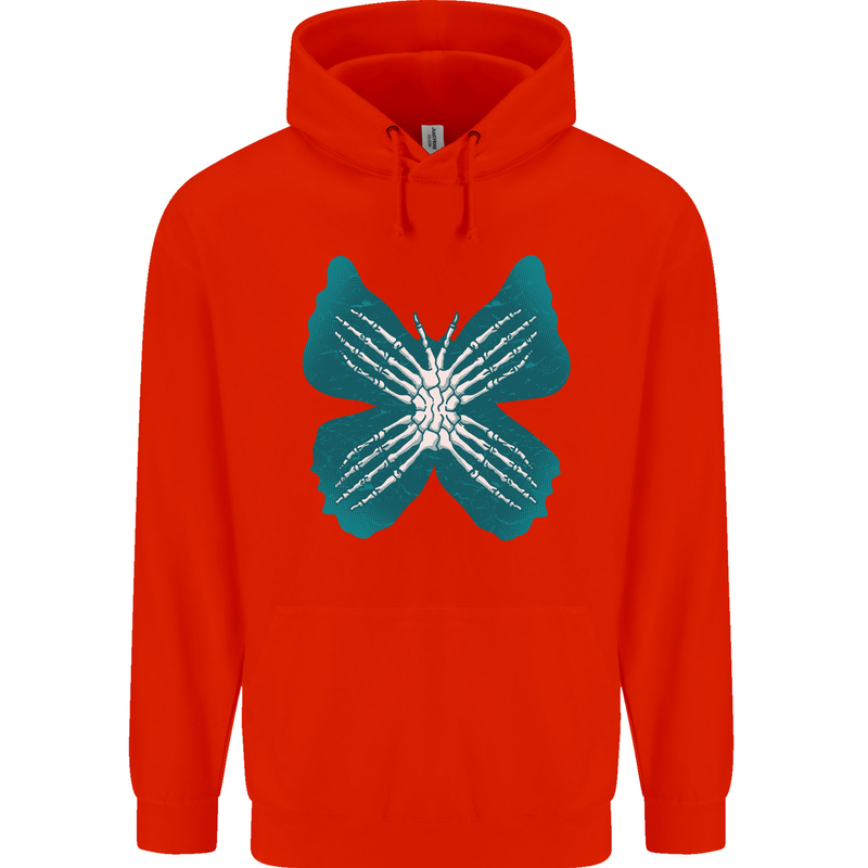 Butterfly Hands Mens 80% Cotton Hoodie Bright Red