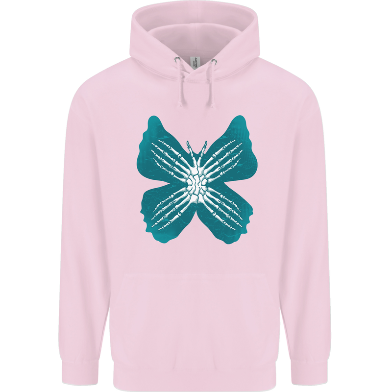 Butterfly Hands Mens 80% Cotton Hoodie Light Pink