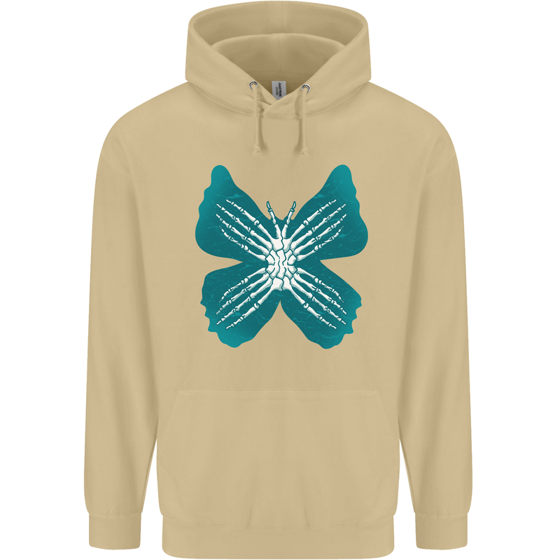 Butterfly Hands Mens 80% Cotton Hoodie Sand