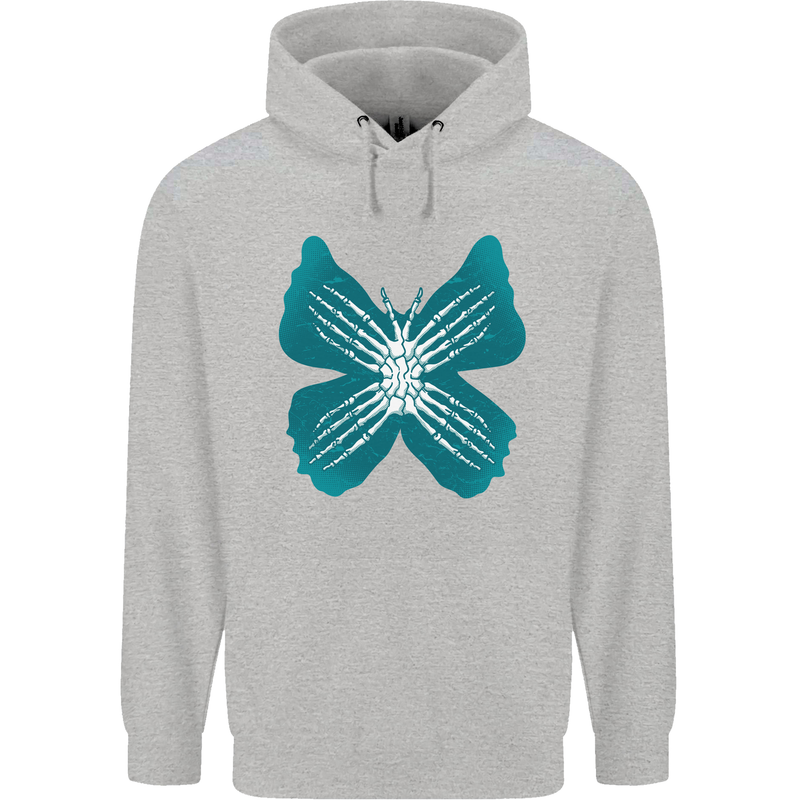 Butterfly Hands Mens 80% Cotton Hoodie Sports Grey
