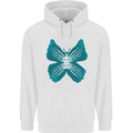 Butterfly Hands Mens 80% Cotton Hoodie White