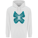 Butterfly Hands Mens 80% Cotton Hoodie White