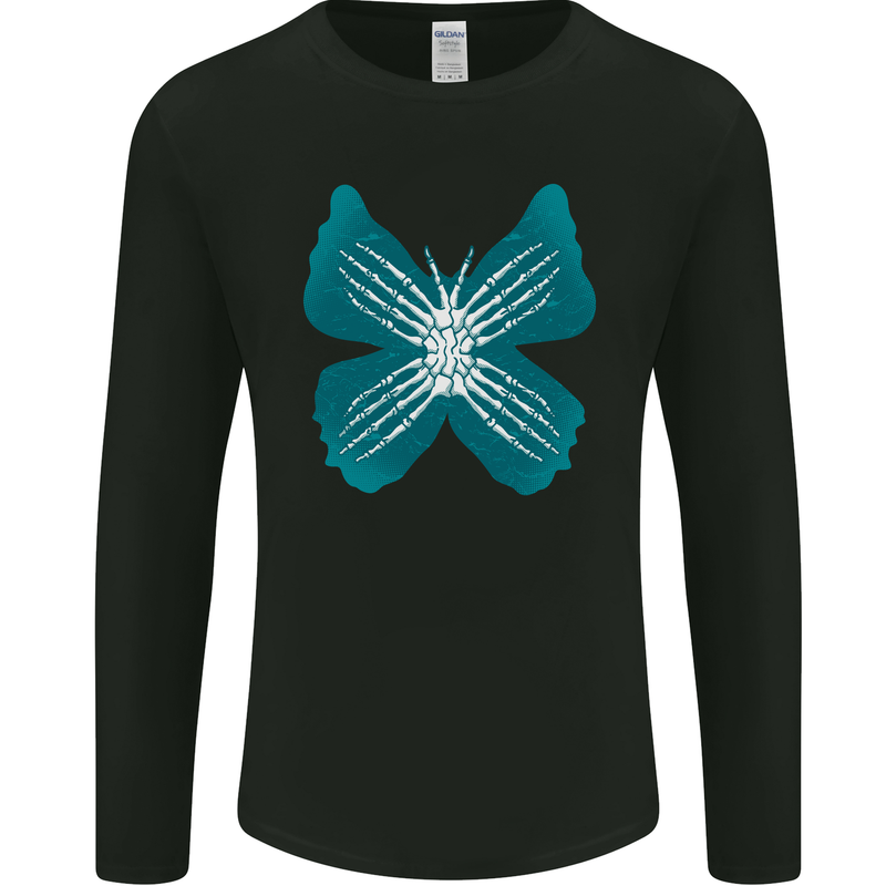 Butterfly Hands Mens Long Sleeve T-Shirt Black