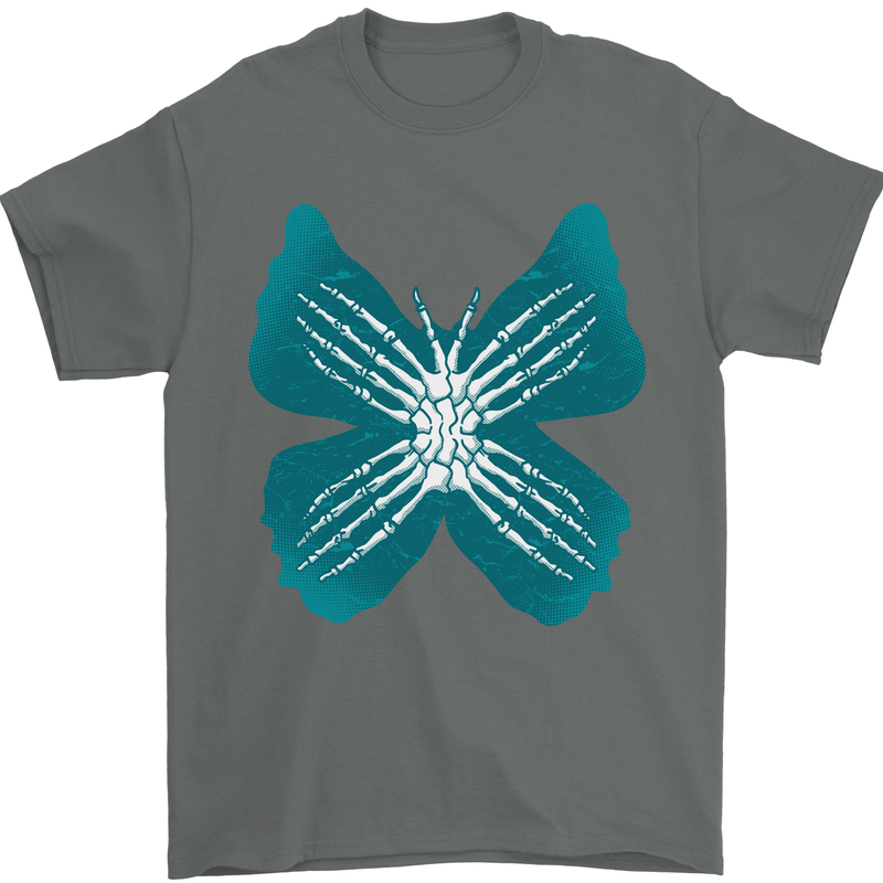Butterfly Hands Mens T-Shirt 100% Cotton Charcoal