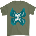 Butterfly Hands Mens T-Shirt 100% Cotton Military Green