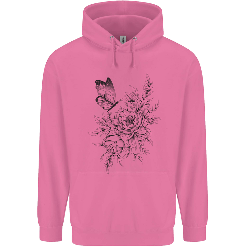 Butterfly & Flowers Childrens Kids Hoodie Azalea