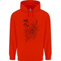 Butterfly & Flowers Childrens Kids Hoodie Bright Red
