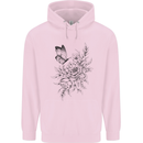 Butterfly & Flowers Childrens Kids Hoodie Light Pink