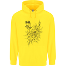 Butterfly & Flowers Childrens Kids Hoodie Yellow