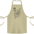Butterfly & Flowers Cotton Apron 100% Organic Khaki