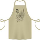 Butterfly & Flowers Cotton Apron 100% Organic Khaki