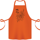 Butterfly & Flowers Cotton Apron 100% Organic Orange