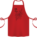 Butterfly & Flowers Cotton Apron 100% Organic Red