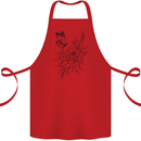Butterfly & Flowers Cotton Apron 100% Organic Red
