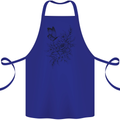 Butterfly & Flowers Cotton Apron 100% Organic Royal Blue
