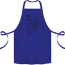 Butterfly & Flowers Cotton Apron 100% Organic Royal Blue