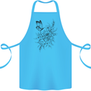 Butterfly & Flowers Cotton Apron 100% Organic Turquoise