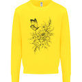 Butterfly & Flowers Kids Sweatshirt Jumper Yellow