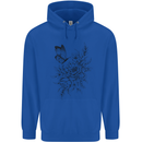 Butterfly & Flowers Mens 80% Cotton Hoodie Royal Blue