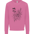 Butterfly & Flowers Mens Sweatshirt Jumper Azalea