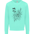 Butterfly & Flowers Mens Sweatshirt Jumper Peppermint