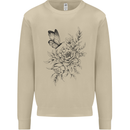 Butterfly & Flowers Mens Sweatshirt Jumper Sand
