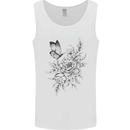 Butterfly & Flowers Mens Vest Tank Top White