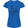 Butterfly & Flowers Womens Petite Cut T-Shirt Royal Blue