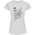 Butterfly & Flowers Womens Petite Cut T-Shirt White