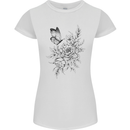 Butterfly & Flowers Womens Petite Cut T-Shirt White