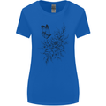 Butterfly & Flowers Womens Wider Cut T-Shirt Royal Blue