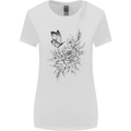 Butterfly & Flowers Womens Wider Cut T-Shirt White