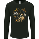 Butterfly and Flowers Nature Mens Long Sleeve T-Shirt Black