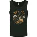 Butterfly and Flowers Nature Mens Vest Tank Top Black