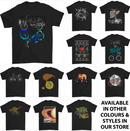 a group of t - shirts with different designs on them