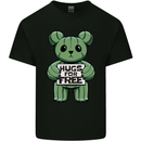 Cactus Bear Funny Hugs for Free Mens Cotton T-Shirt Tee Top Black
