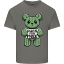 Cactus Bear Funny Hugs for Free Mens Cotton T-Shirt Tee Top Charcoal