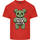 Cactus Bear Funny Hugs for Free Mens Cotton T-Shirt Tee Top Red