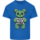 Cactus Bear Funny Hugs for Free Mens Cotton T-Shirt Tee Top Royal Blue