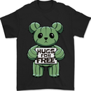 Cactus Bear Funny Hugs for Free Mens T-Shirt 100% Cotton Black